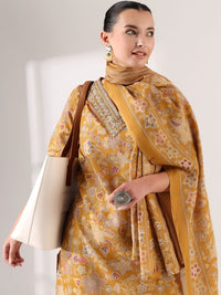 Mamicha Women Floral Printed Regular Thread Work Kurta with Trousers & With Dupatta