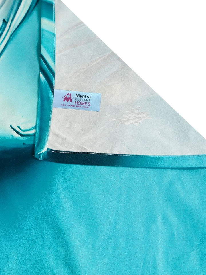 Myntra Elegant Homes Blue Floral 400 TC King 7D Cadar Dengan 2 Sarung Bantal-250X225 cm