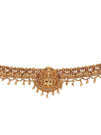 KARATCART Gold-Plated Artificial Beaded Lakshmi Mata Temple Kamarbandh Waist Chain