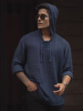 Powerlook Men Self Design Hood Relaxed Fit T-shirt