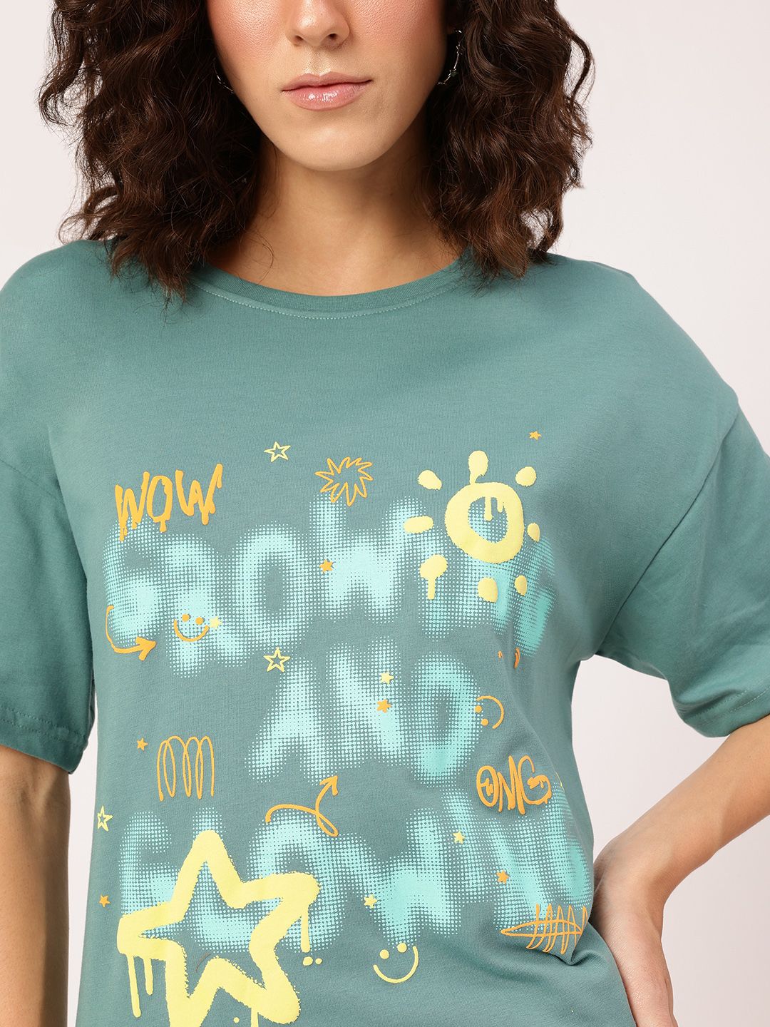 DressBerry Limitless Love Printed Drop-Shoulder T-shirt