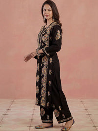 Rumah Chikankari Kurta Chikankari Biasa Wanita dengan Seluar