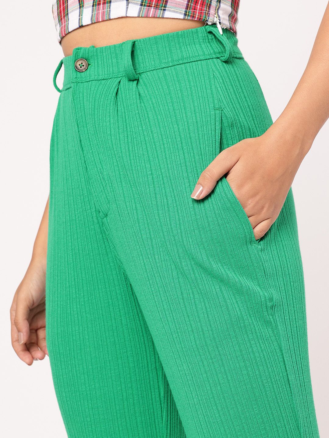 DressBerry Women Weekend Warrior Self Striped Trouser