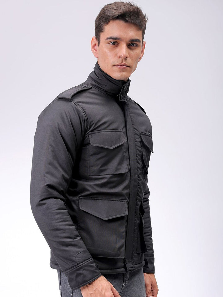 The Indian Garage Co Men Slim Fit Military Bomber Utility Jacket