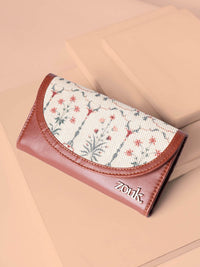 ZOUK Women Ethnic Motifs Printed Leather Card Holder