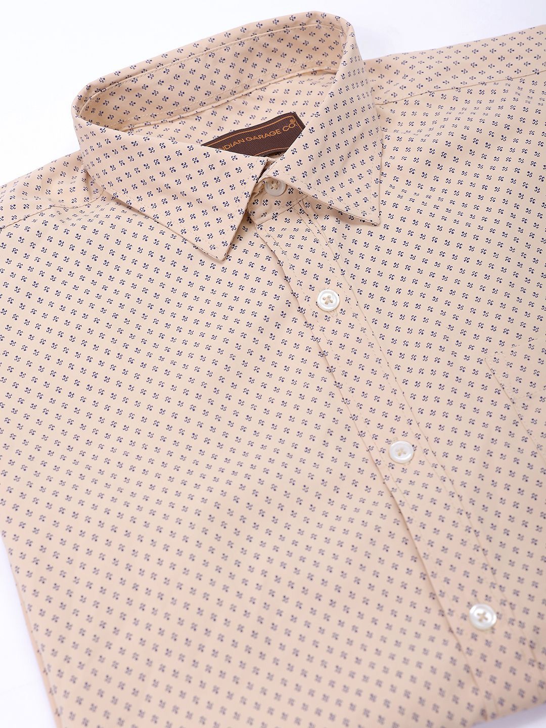 The Indian Garage Co. X Luxe Men Spread Collar Micro Ditsy Printed Slim Fit Formal Shirt