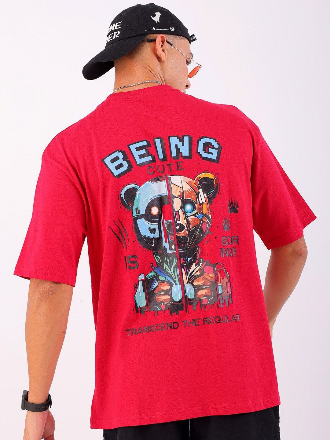 The Indian Garage Co Men Graphic Printed Round Neck Cotton Relaxed Fit T-shirt