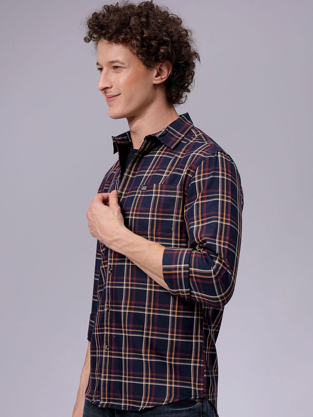 The Indian Garage Co Men Opaque Checked Cotton Casual Shirt