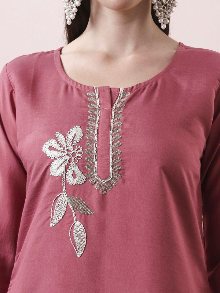 KALINI Women Embroidered A-Line Kurta Set