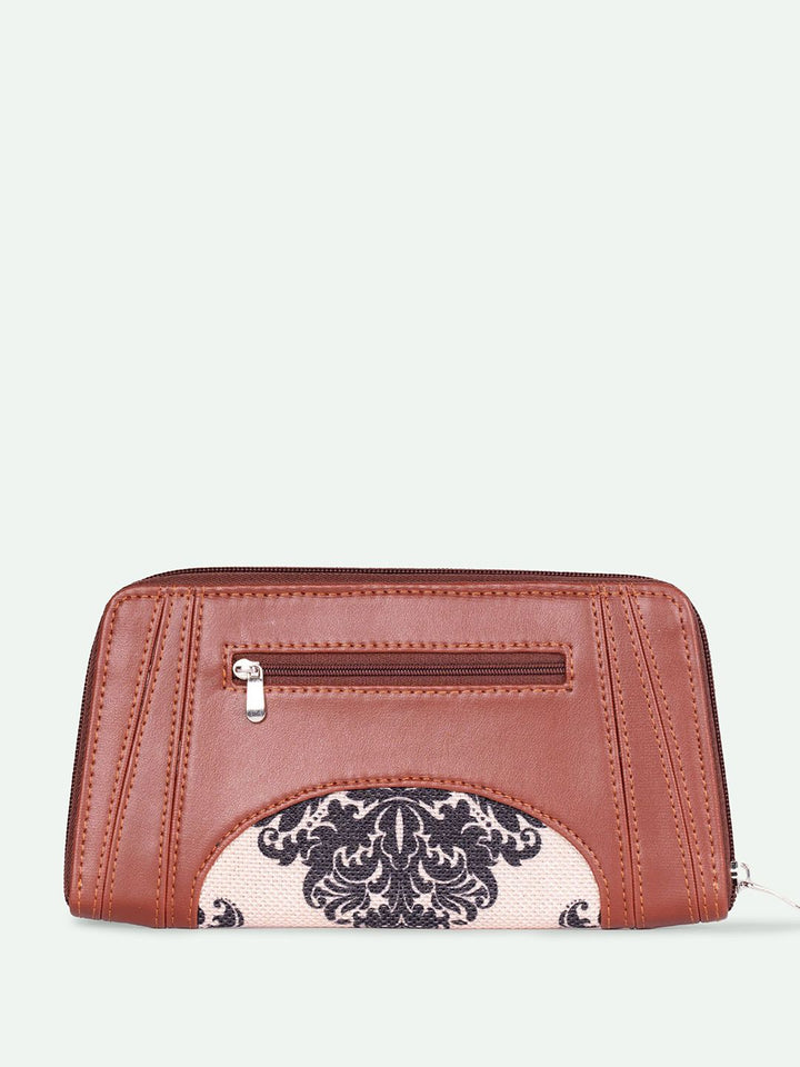 Zouk Women Floral Printed Leather Arika Zipper Wallet - Motif Mughal