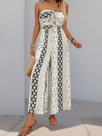 all about you Off-Shoulder Printed Basic Jumpsuit