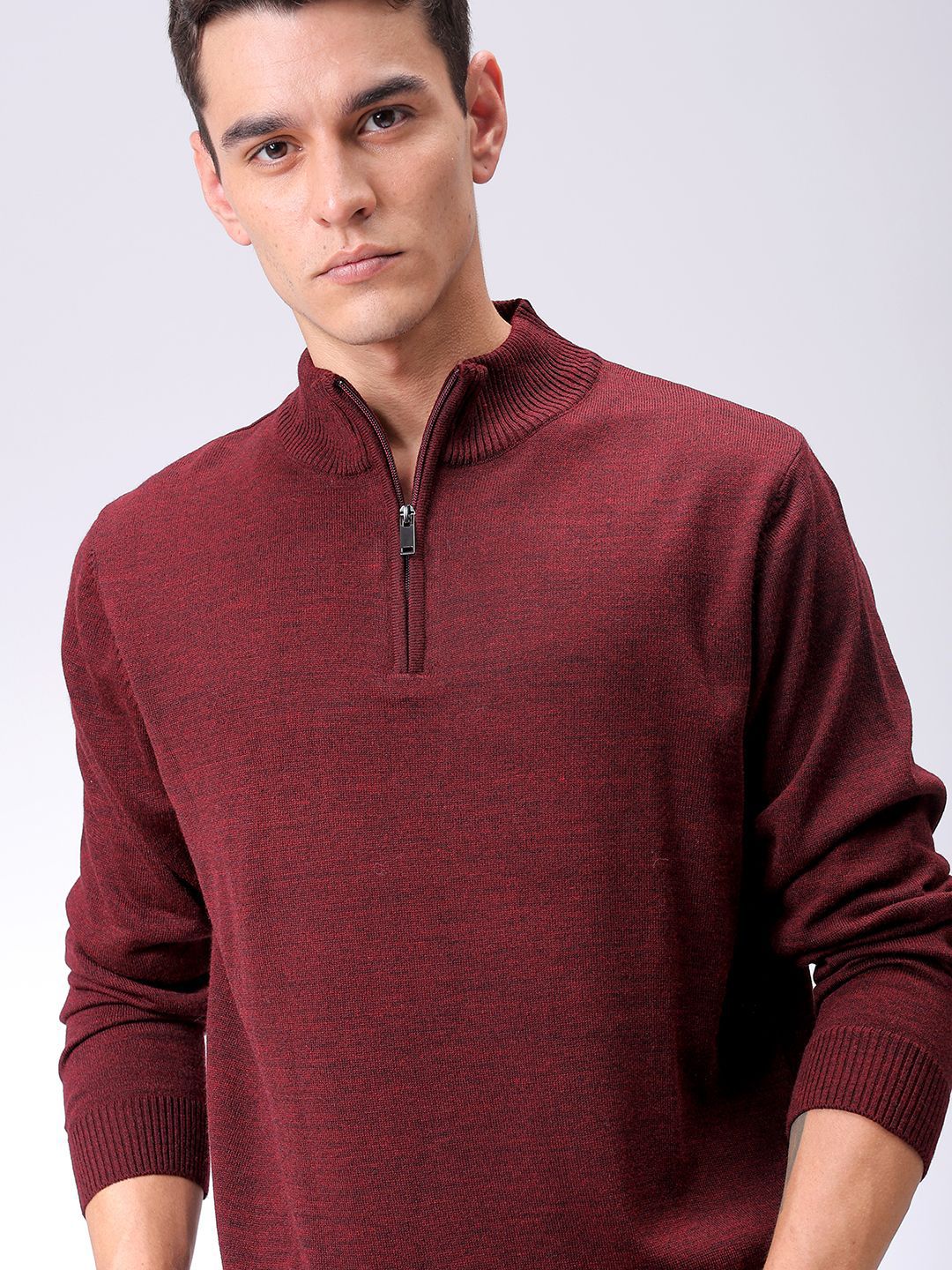 The Indian Garage Co Men Turtle Neck Log Sleeves Cardigan
