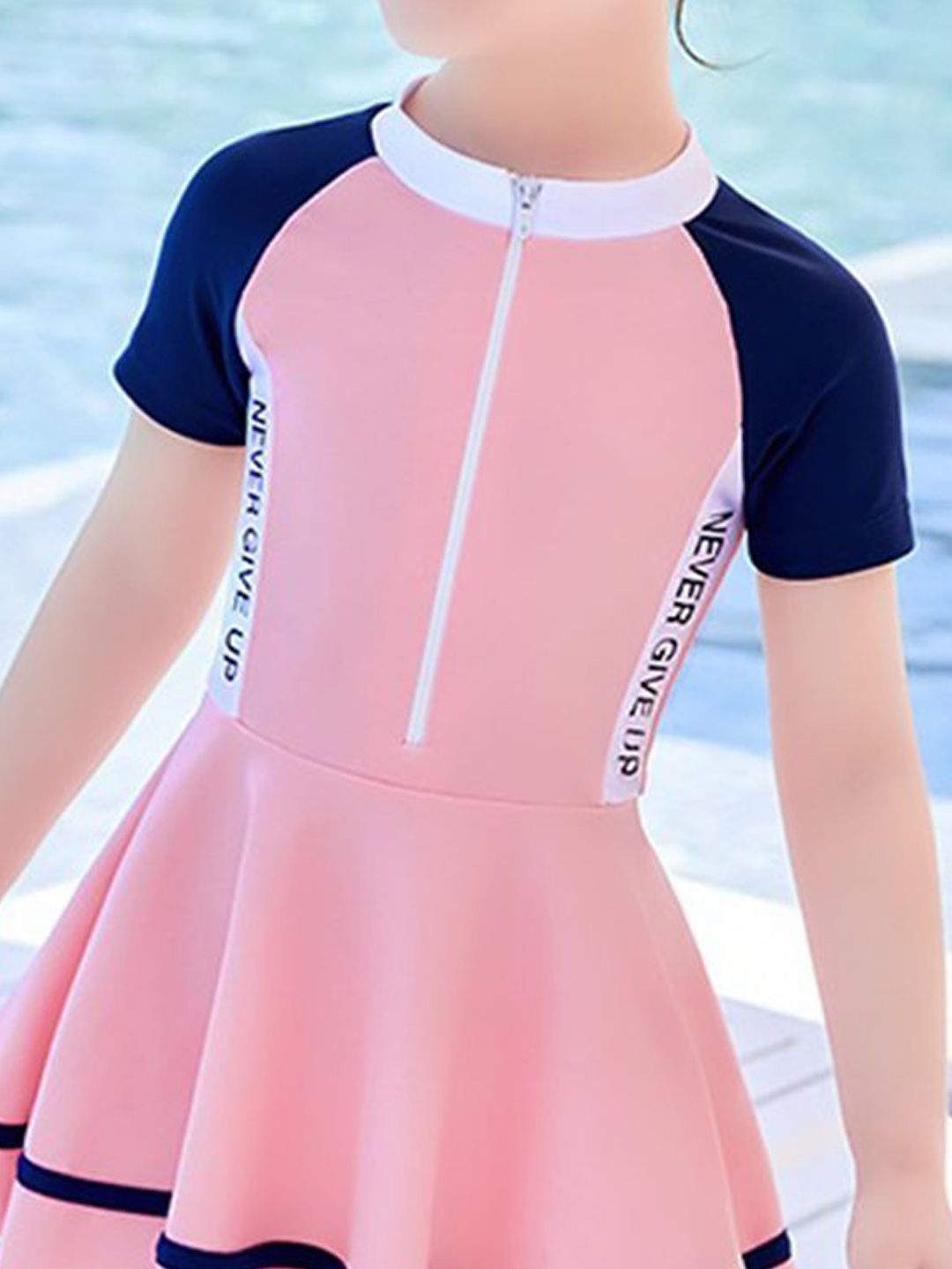 YK Girls Colourblocked Swimming Dress