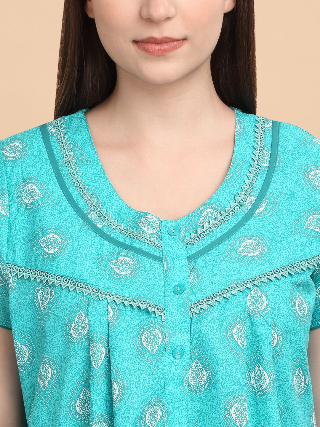 Sweet Dreams Ethnic Motifs Printed Maxi Nightdress
