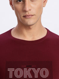 ADRO Men Typography Printed Round Neck Cotton T-shirt