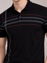 Baju-T Kolar Polo Berjalur ADRO Lelaki