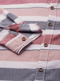 The Indian Garage Co Men Slim Fit Horizontal Striped Casual Shirt
