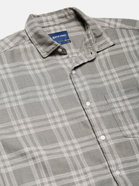 Bene Kleed Men Windowpane Checks Checked Spread Collar Casual Shirt