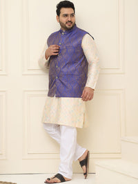 SOJANYA PLUS Men Printed Nehru Plus Size Jacket