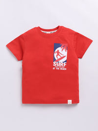 Happy Faces Boys Pure Cotton Typography & Graphic Printed T-shirt