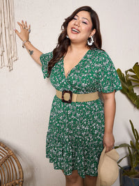 Berrylush Curve Floral Print A-Line Dress