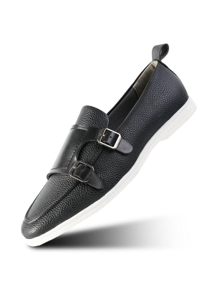 MONKSTORY Yacht Club Double Monk Slip-Ons - Black