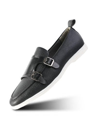 MONKSTORY Yacht Club Double Monk Slip-Ons - Black