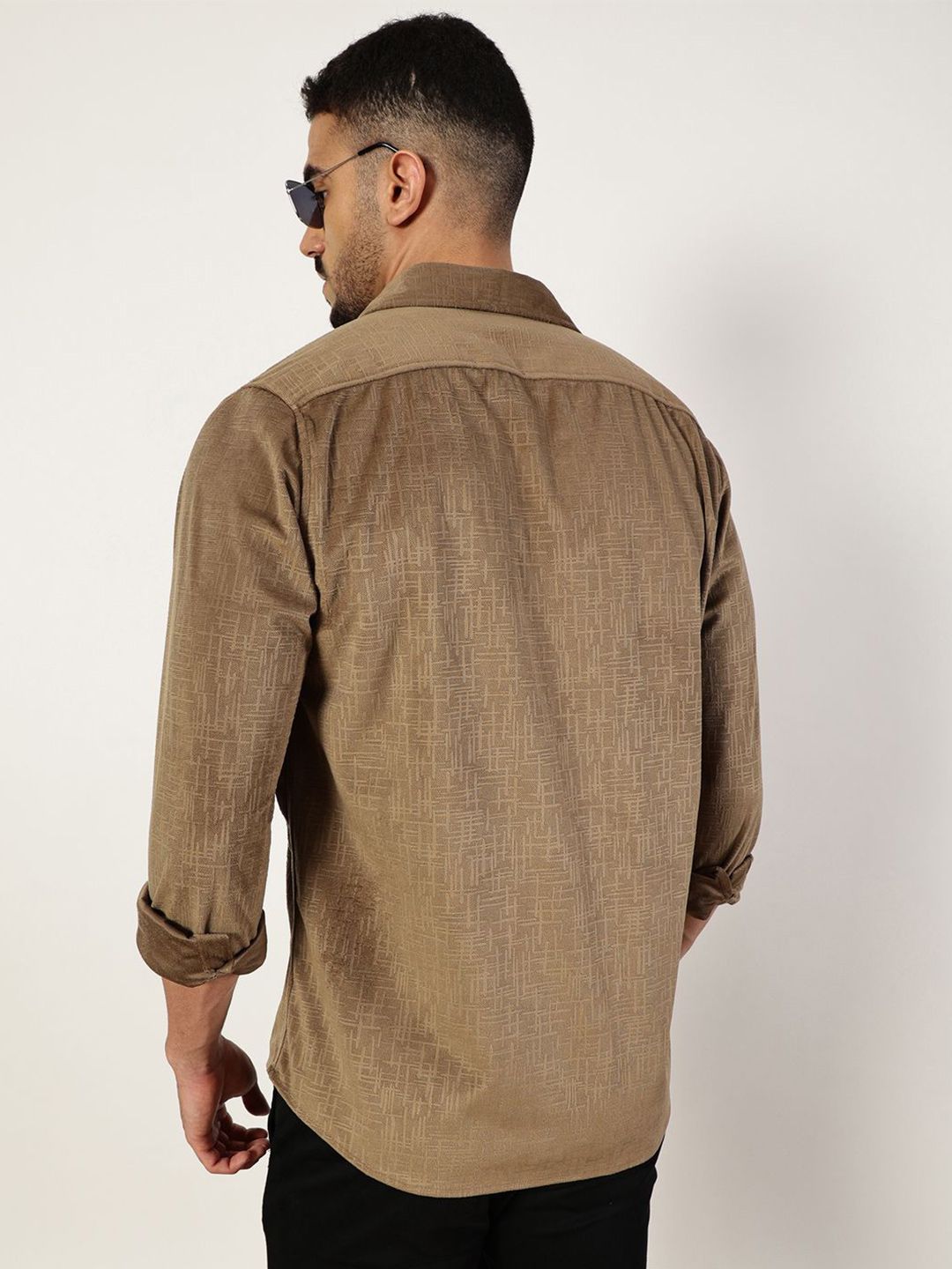 Thomas Scott Men Premium Spread Collar Textured Slim Fit Casual Shirt