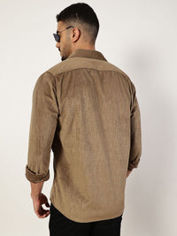 Thomas Scott Men Premium Spread Collar Textured Slim Fit Casual Shirt