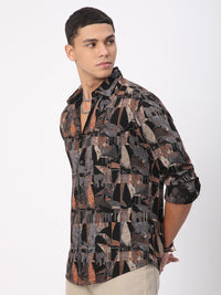 VASTRADO Men Classic Slim Fit Opaque Printed Casual Shirt