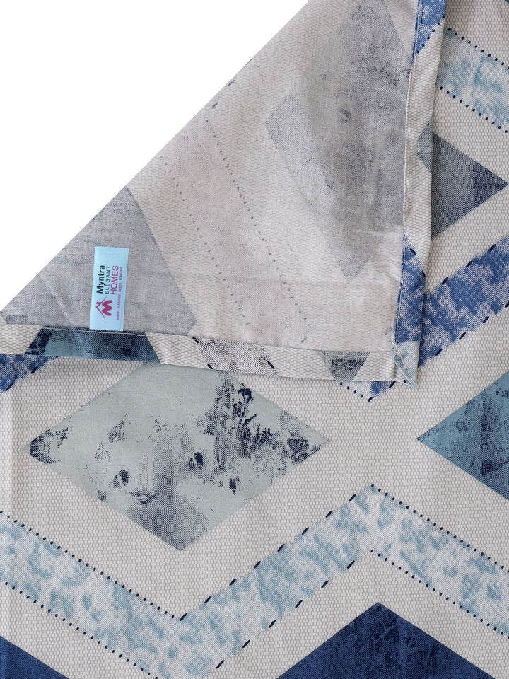 Myntra Elegant Homes Grey & Blue Printed Pure Cotton 400 TC King Set Cadar 2.5 x 2.2 m