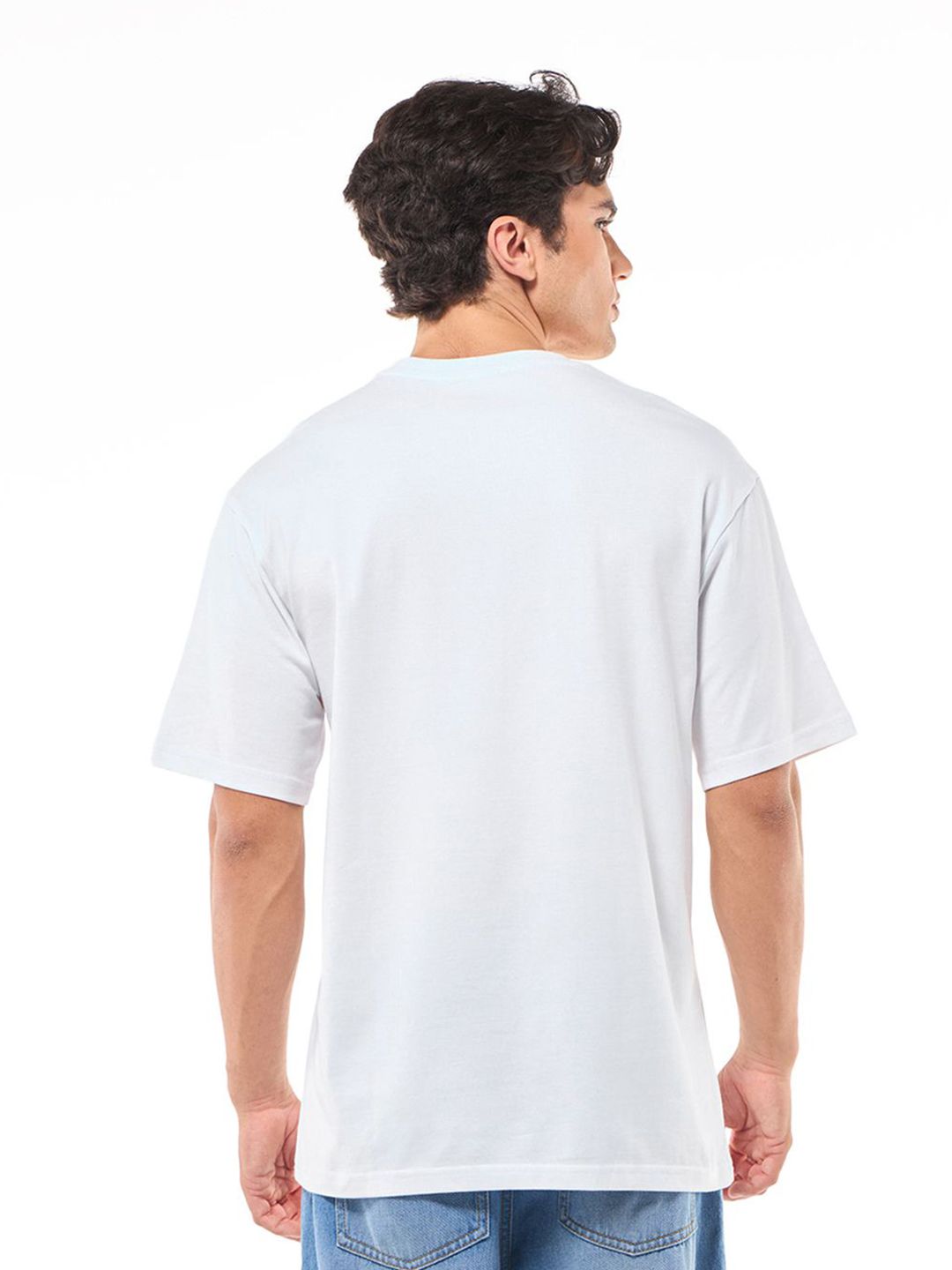 Bewakoof Men Graphic Printed Round Neck Pure Cotton Oversized T-shirt