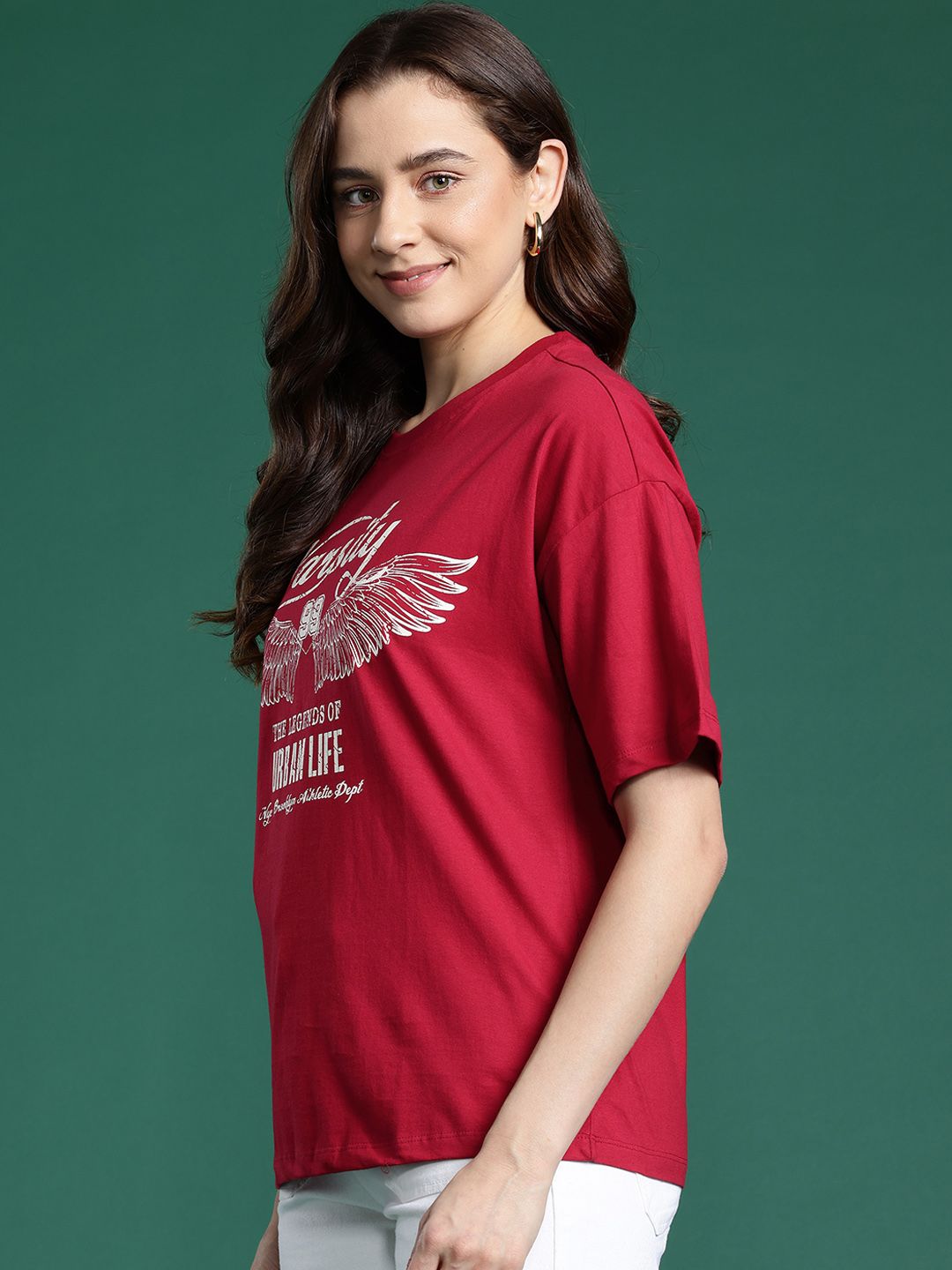 DressBerry Women Printed Pure Cotton T-shirt