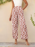 DressBerry Women Retro Staycation Ikatastic Wide Leg Flared Trousers