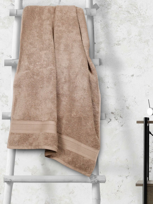 MYTRIDENT Brown Cotton 500 GSM Bath Towel