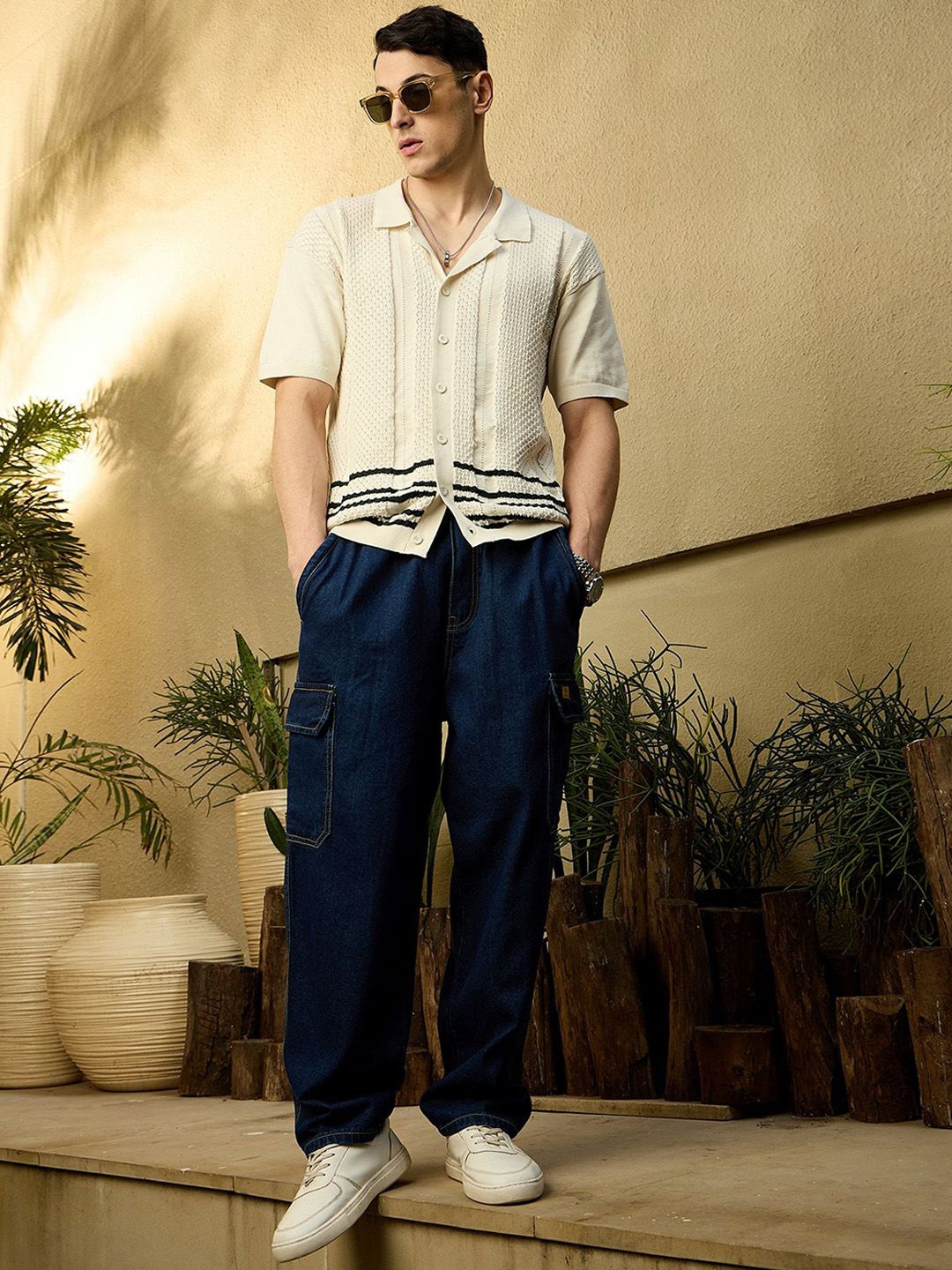 DENNISON Korean Baggy Fit Cargo Jeans
