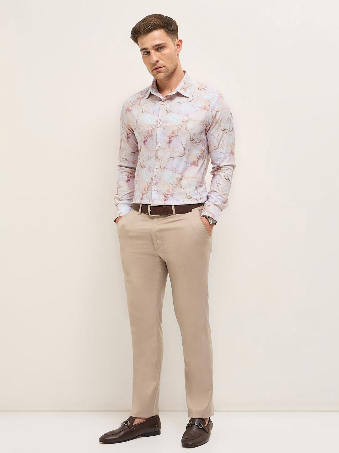 THE BEAR HOUSE Men Tailored Fit Opaque Printed Formal Shirt