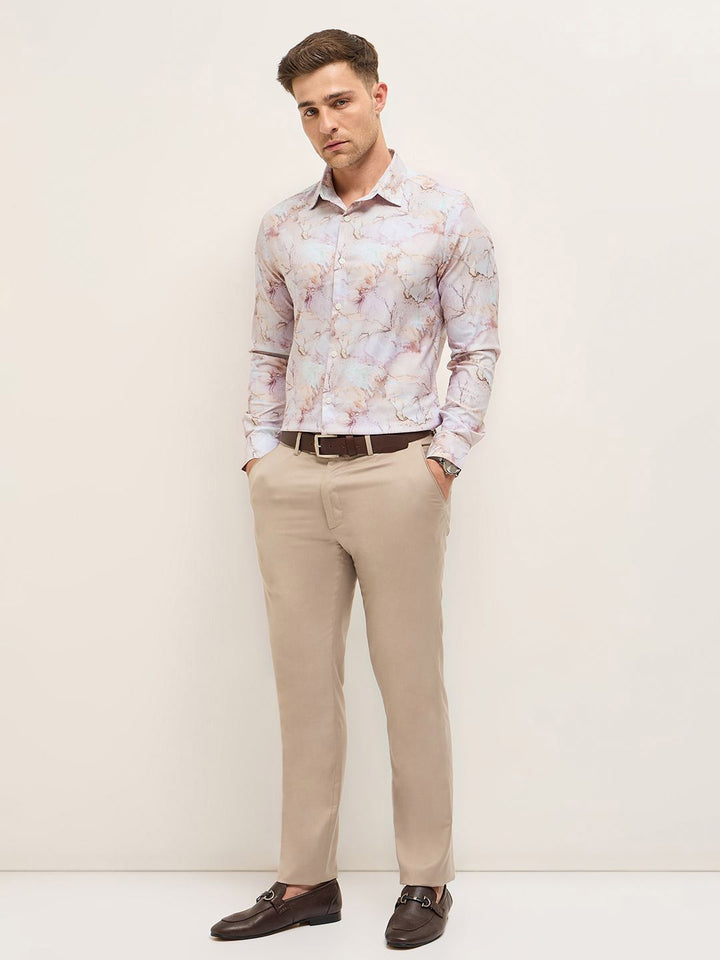 THE BEAR HOUSE Men Tailored Fit Opaque Printed Formal Shirt