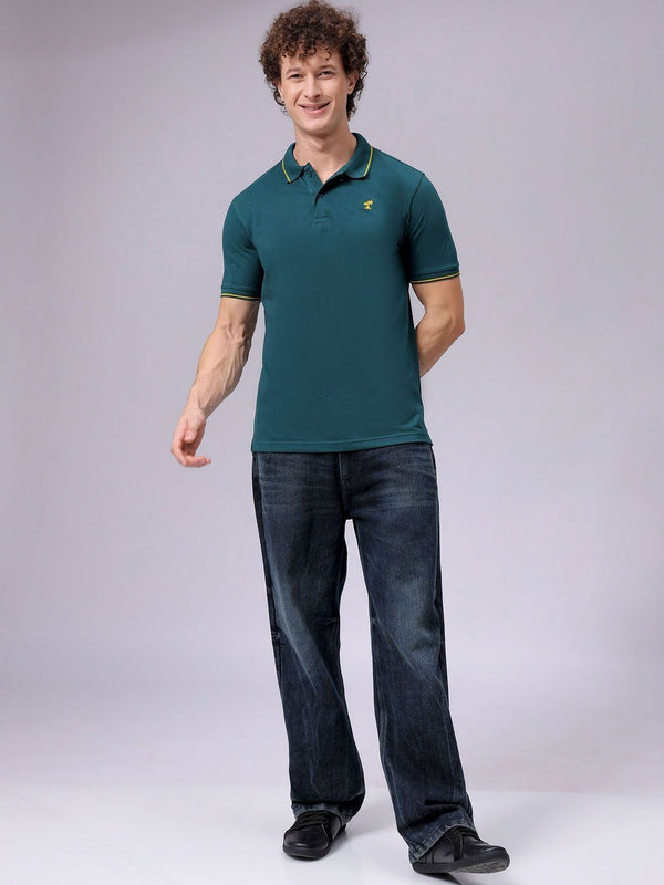 The Indian Garage Co Men Polo Collar Cotton T-shirt