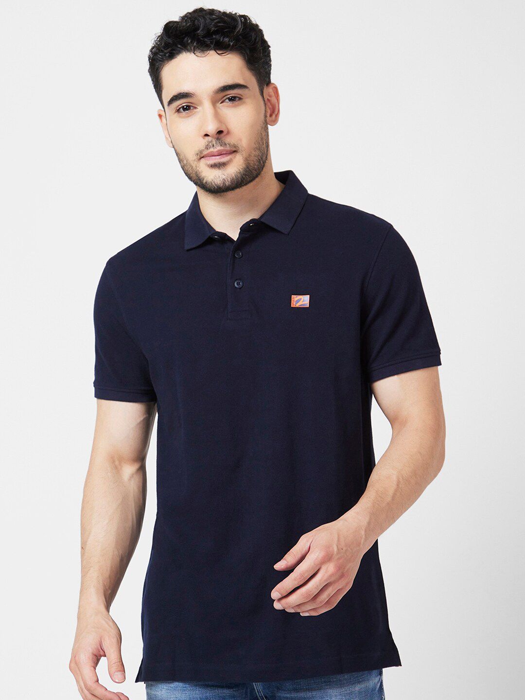 SPYKAR Polo Collar Slim Fit Cotton T-Shirt