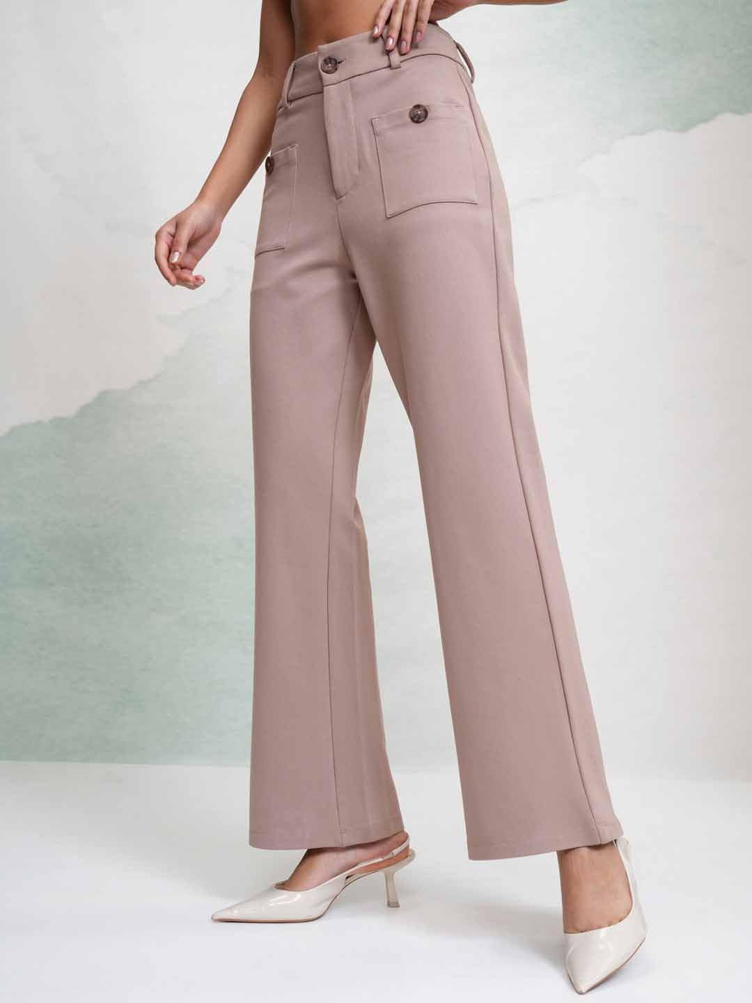 Street By Tokyo Talkies Women High-Rise Flared Trousers
