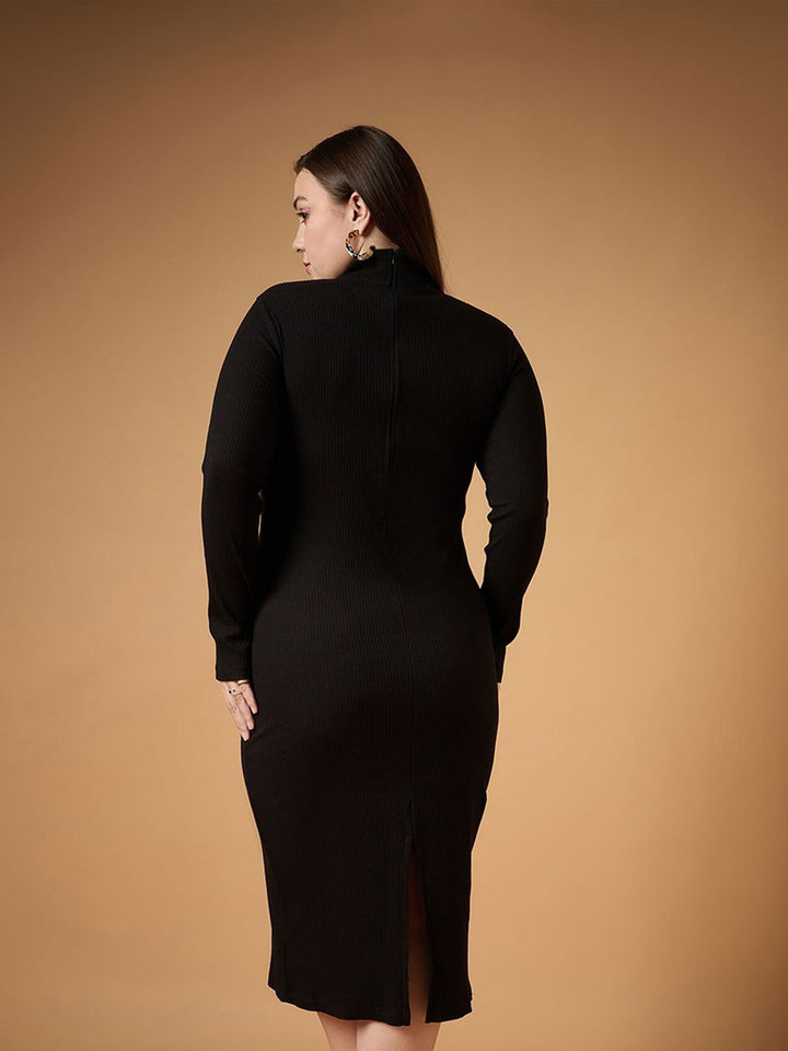 SASSAFRAS Curve Bodycon Midi Dress