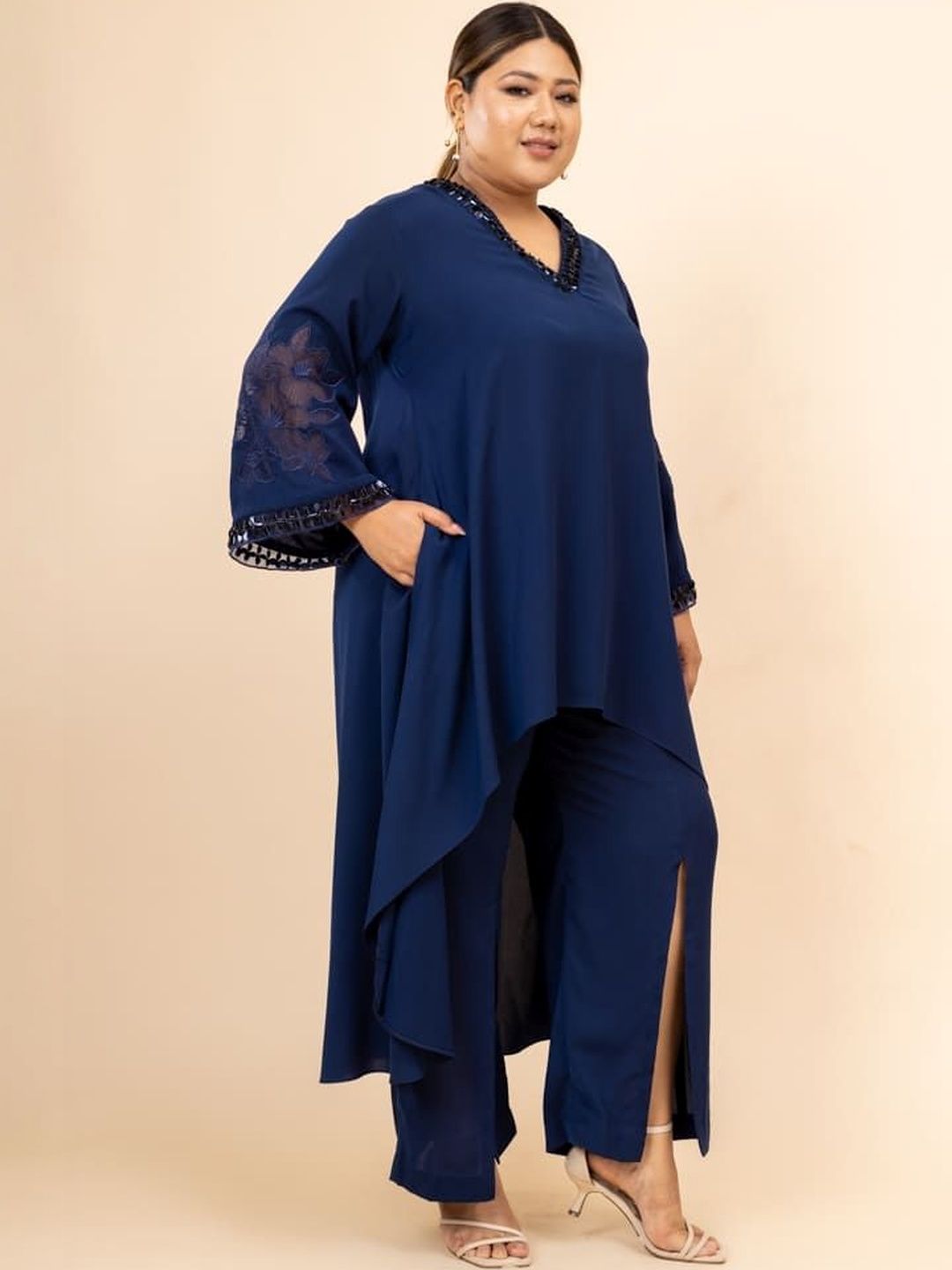 Mamicha Sulam V Leher Tunik & Seluar Co-ords