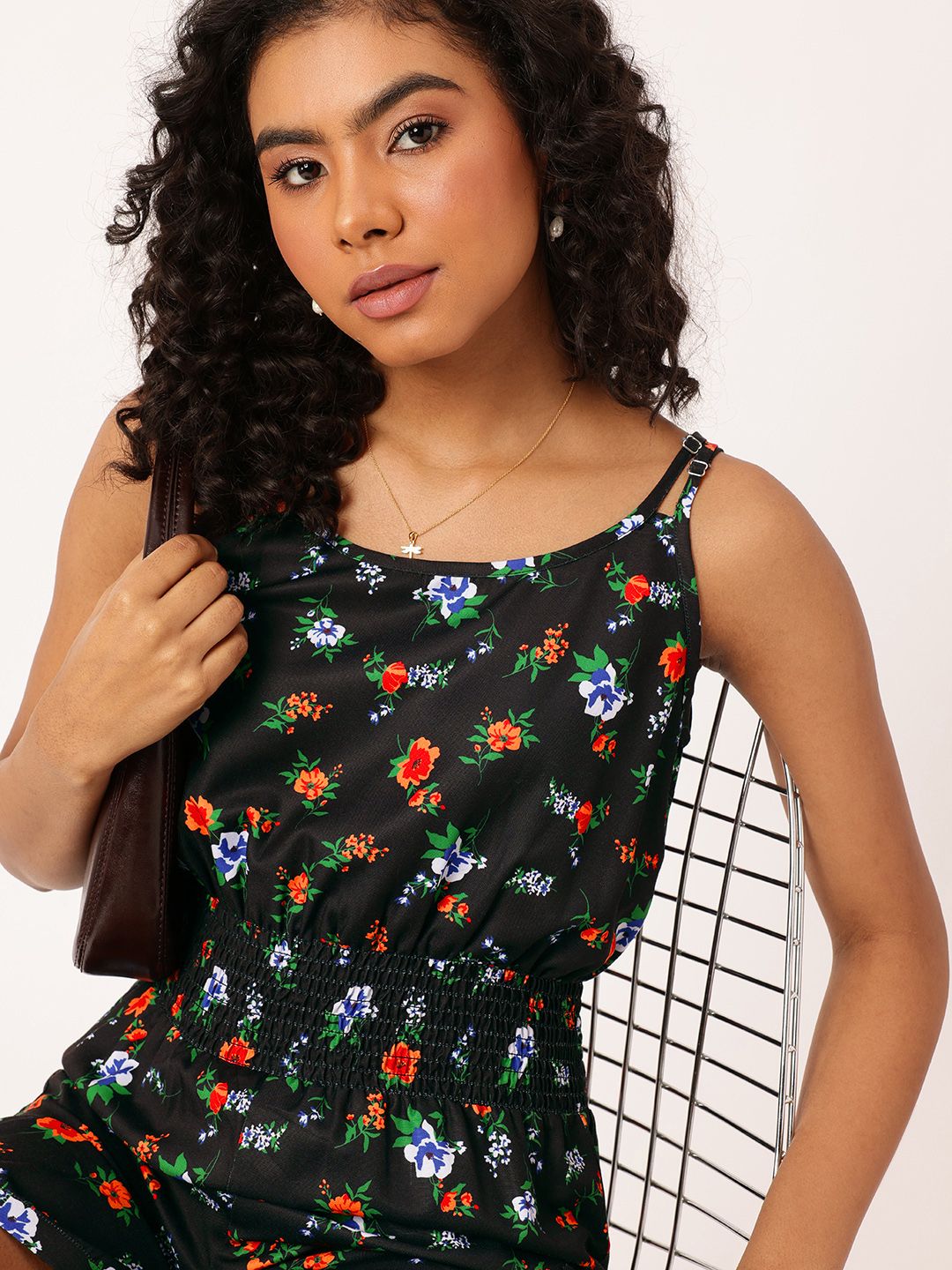 DressBerry Floral Printed Smocked Playsuit