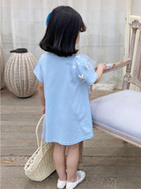 YK Girls Striped Henley Neck Pockets T-shirt