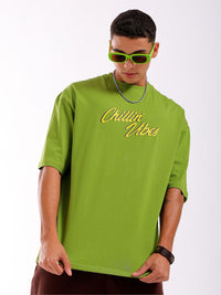 The Indian Garage Co Men Back Printed Oversized Round Neck Pure Cotton T-shirt