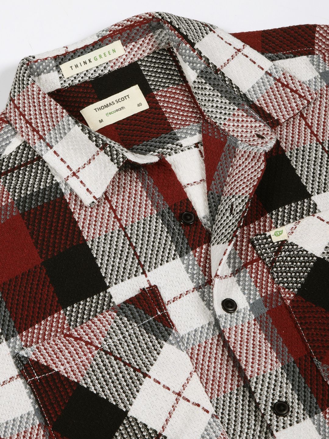Thomas Scott Men Premium Tartan Checked Casual Shirt