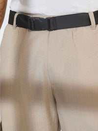 Campus Sutra Men Solid Mid-Rise Comfort Easy Wash Cargos Trousers