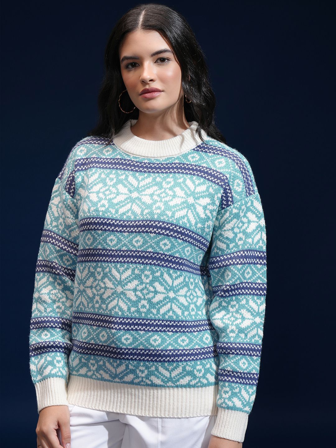 ESPYR By Tokyo Talkies Women Cable Knit Pullover
