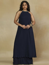 Mamicha Halter Leher Pakaian Maxi Georgette A-Line